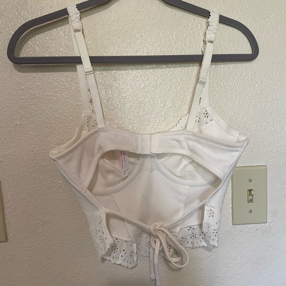 Wild Fable White Lace Trim Crop Top - Picture 2 of 2